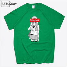 Load image into Gallery viewer, Men's Senpai Anime Girl Nerdy Cotton Black Print T-shirt Women Manga Streetwear Tee Cotton Tshirt Unisex Harajuku Clothes