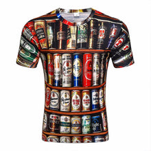 Load image into Gallery viewer, 2017 Novelty 3D t shirt Men Cans of beer Printed Hip Hop Crewneck short Sleeve Men/Women t-shirt tee tops wholesale
