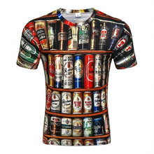 Load image into Gallery viewer, 2017 Novelty 3D t shirt Men Cans of beer Printed Hip Hop Crewneck short Sleeve Men/Women t-shirt tee tops wholesale